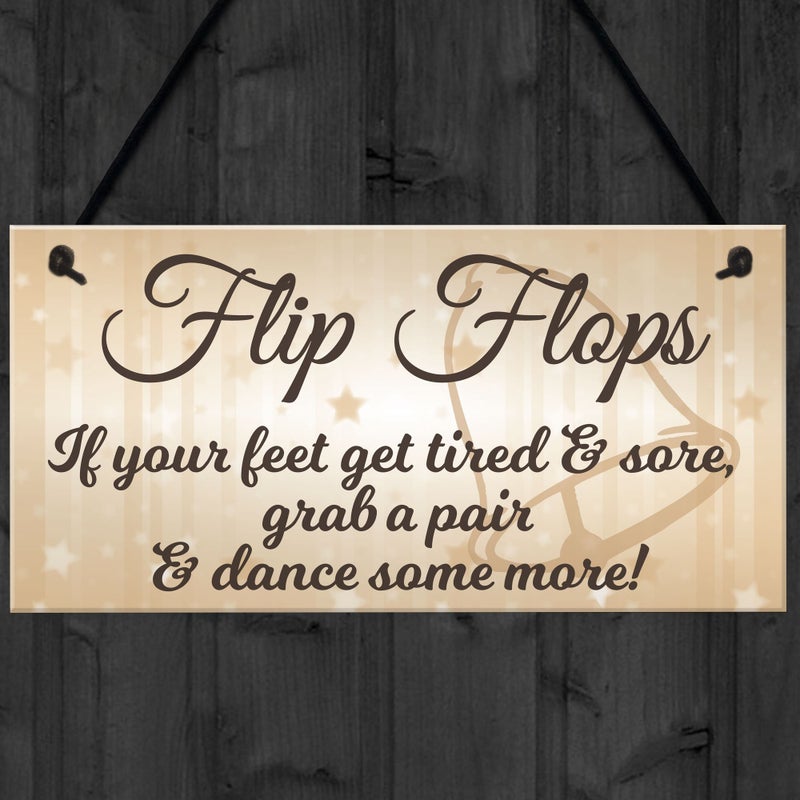 RED OCEAN Flip Flop Grab A Pair And Dance Wedding Prop Hanging Plaque Decoration Gift Sign - Image 4